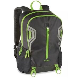ULINE Daypack Backpack Black w/Neon Green 25L Capacity Camping Hiking School